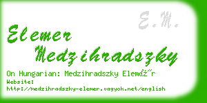 elemer medzihradszky business card